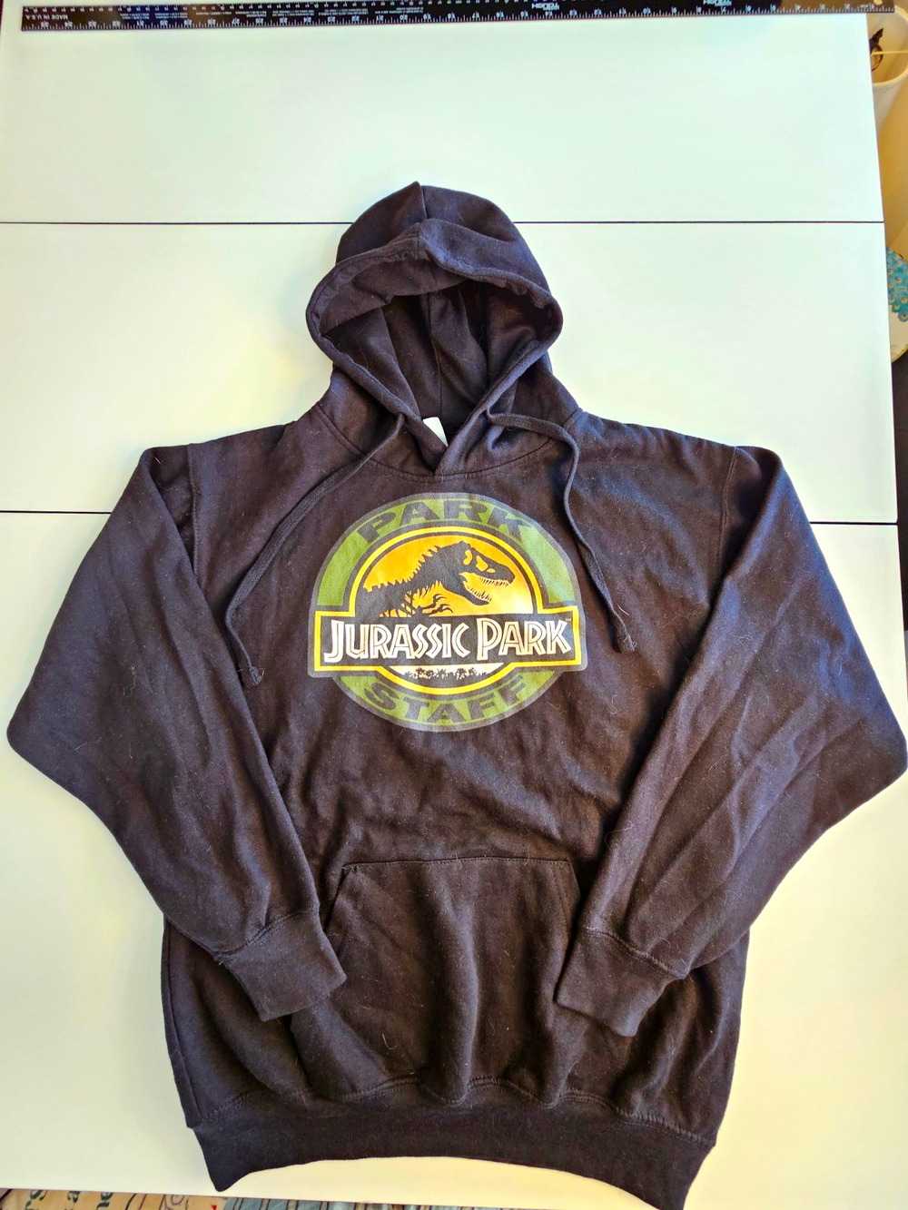 Jurassic Park Staff Black Hoodie Mens Medium Zuni Universal Studios Dinosaur